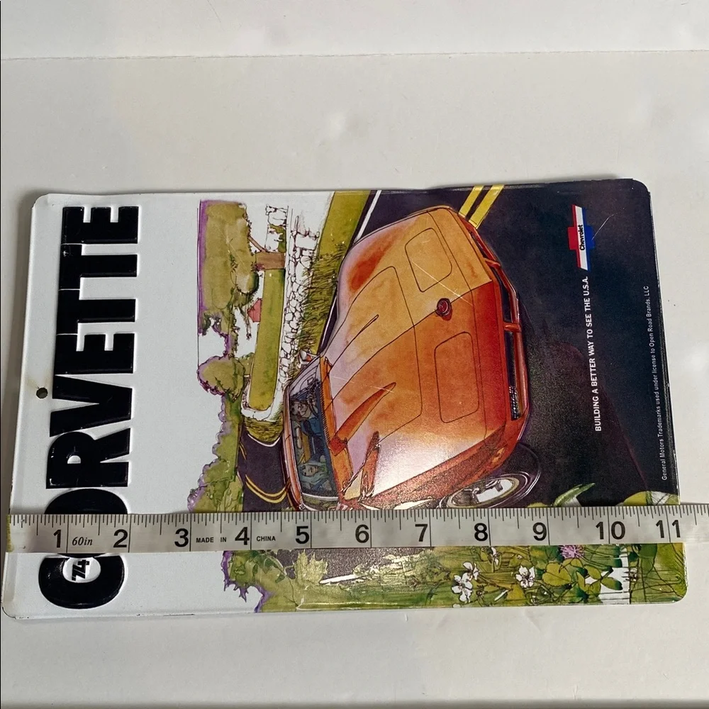 Corvette 1974 Vintage-Style Chevrolet Image Metal Car Sign New Garage Art